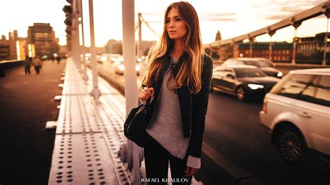 Model Hd Blonde Jacket Depth Of Field Hd Wallpaper Rare Gallery