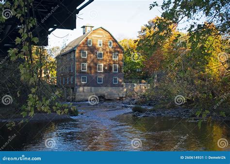 Historic Mill At Neshanic Station In Autumn 02 Stock Image Image Of