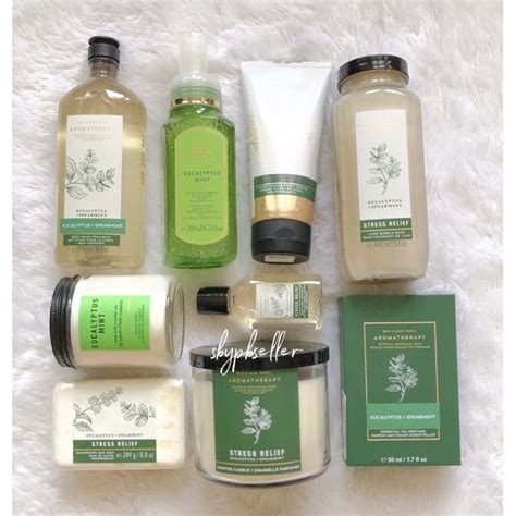 Jual ORIGINAL BPOM BBW Aromatherapy Stress Relief Eucalyptus Sparemint Bath Body Works