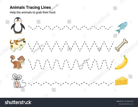 Preschool Tracing Activity Worksheet Kids Stock Illustration 2230063449 ... 