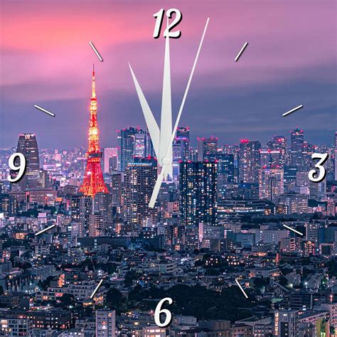 Стеклянные часы с фотопечатью Токио купить в компании Cozy House