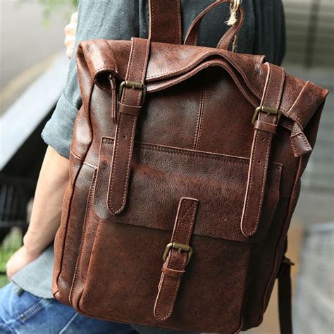 Laptop Leather Backpacks For Men