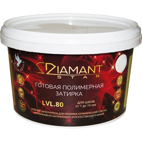 Готовая полимерная затирка Живая Краска Diamant Star lvl80, титан 802 ...