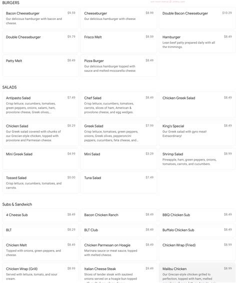 Online Menu Of Pizza King Restaurant Dunlap Tennessee 37327 Zmenu