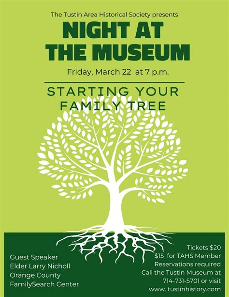 Night at the Museum – Starting Your Family Tree - Tustin Area