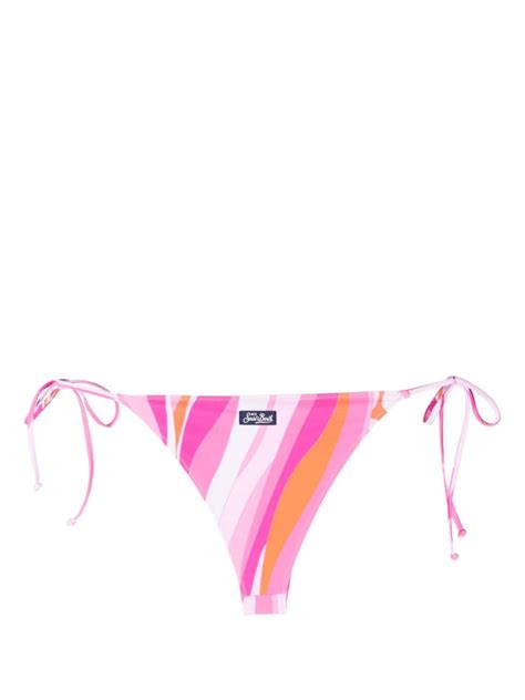 MC Saint Barth Abstract Print Bikini Bottoms Pink FARFETCH AO