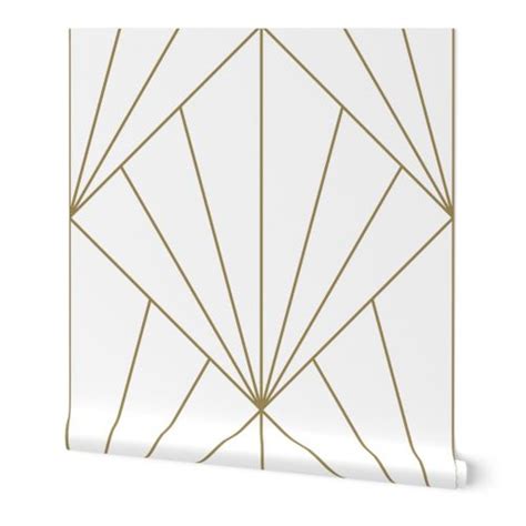 Sun Burst Gold On White Wallpaper Spoonflower