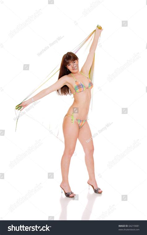 Sexy Bikini Model Over White Background Stock Photo 64219081 Shutterstock