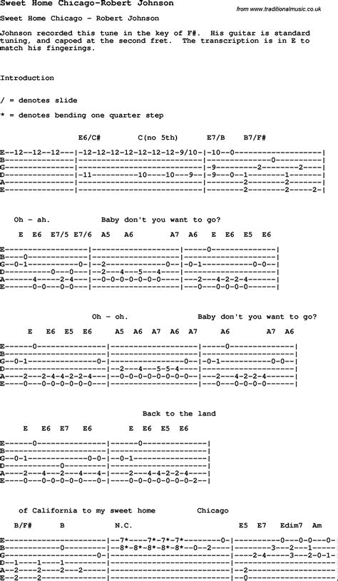 Blues Guitar Lesson For Sweet Home Chicago Robert Johnson With Chords