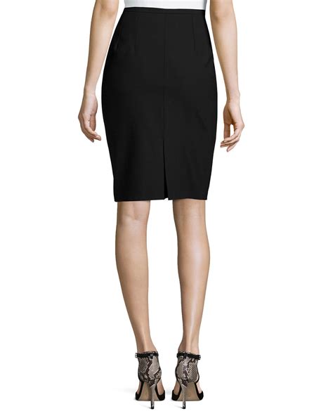 Lyst Michael Kors Fitted Pencil Skirt In Black