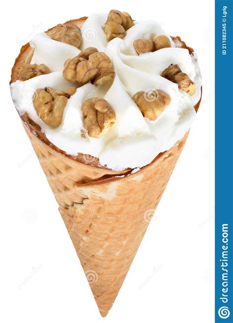 Sorvete Isolado Em Cone De Waffle Imagem De Stock Imagem De Gelo