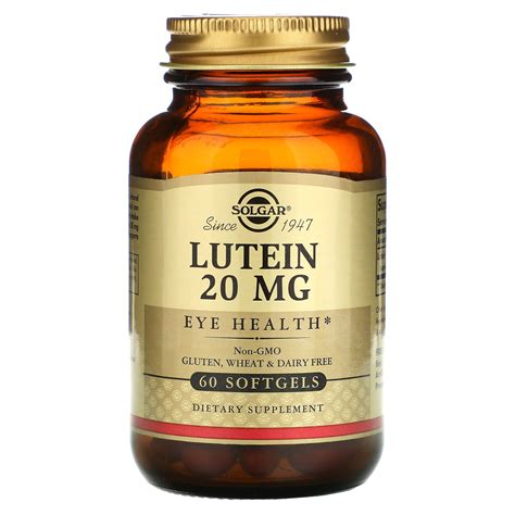 Solgar, Lutein, 20 mg, 60 Softgels - iHerb