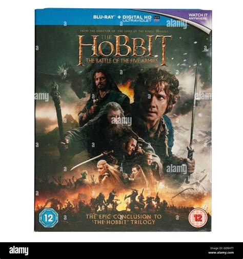 The Hobbit Blu Ray Dvd Film La Battaglia Dei Cinque Eserciti Su Sfondo