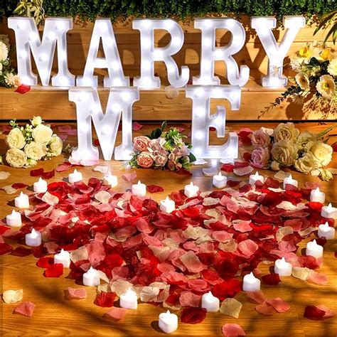 Hortsun Marry Me Light Up Letters Proposal Decorations Will You Marry