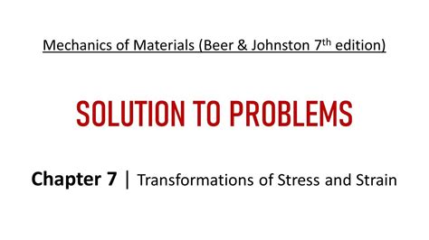 Chapter Solution To Problems Transformations Of Stress And Strain