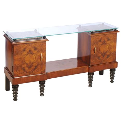 S Italian Console Art Deco By Gaetano Borsani Blond Walnut And Burl