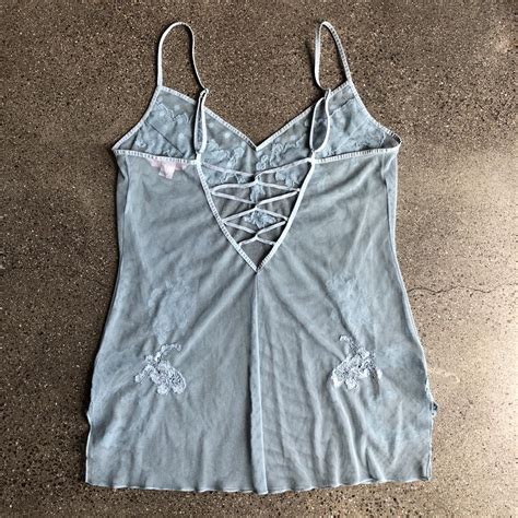 Gorgeous Dusty Sky Blue Mesh Slip Dress Lingerie Depop