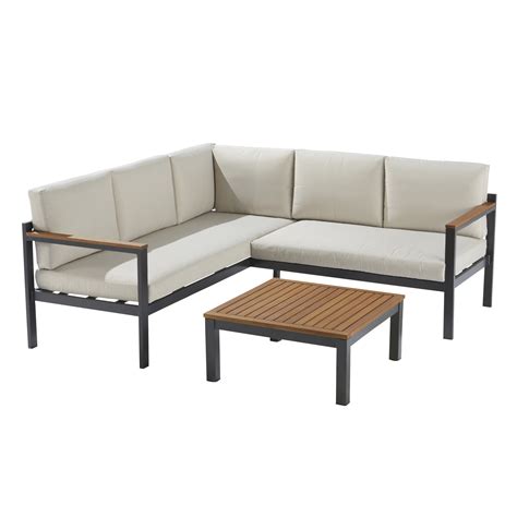 Salotto da giardino angolare Oris NATERIAL in alluminio con cuscini in ...