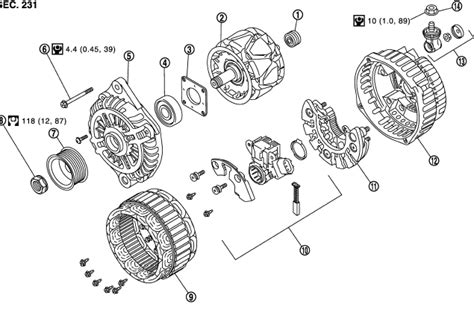 Nissan murano схема генератора