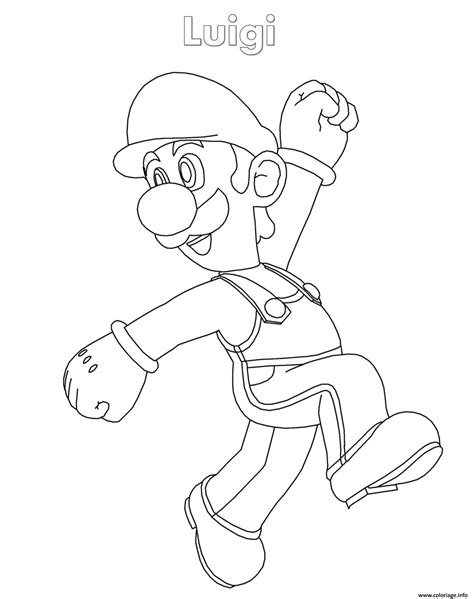 Coloriage Luigi Super Mario Nintendo Jecolorie