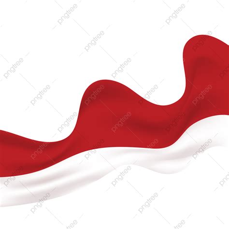 Bendera Merah Putih Dengan Ombak Bendera Indonesia Bergelombang