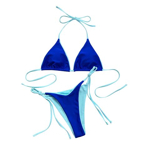 Ersazi Womens Bathing Suits Solid Bandage Bikini Push Up Padded Swimwear Swimsuit Beachwear Set