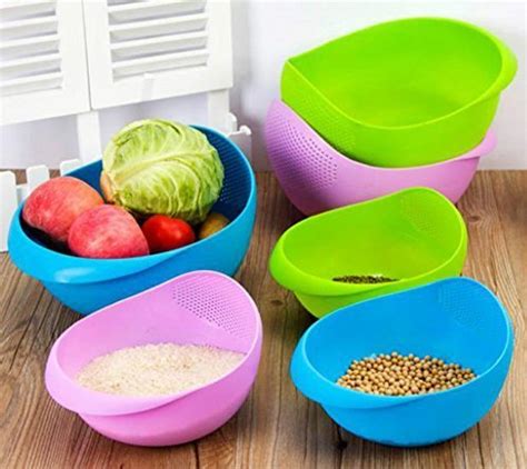 Buy Rice Pulses Fruits Vegetable Noodles Pasta Washing Bowl Strainer