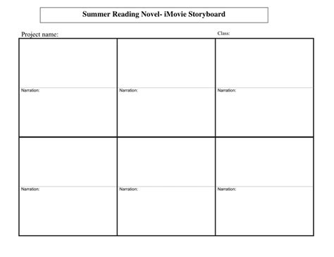 Word storyboard template in Word and Pdf formats