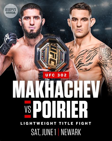 Islam Makhachev vs Dustin Poirier walką wieczoru UFC 302 w Newark