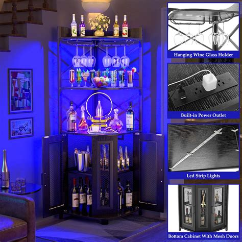 Aheaplus Corner Bar Cabinet