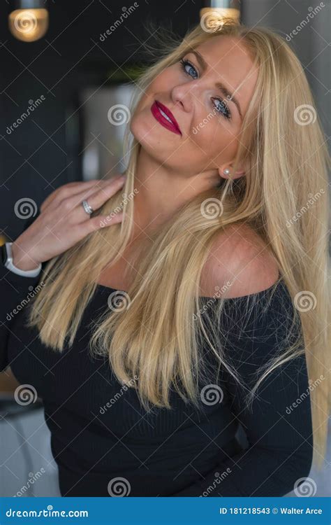 Gorgeous Blonde Model Enjoying A Day At Home Before Work Stock Image Image Of Lifestyle