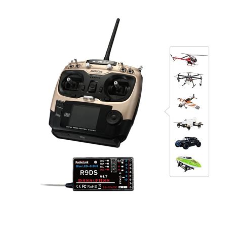 Radiolink AT9S Pro 2.4GHz 12CH RC Drone Remote with R9DS Receiver ...