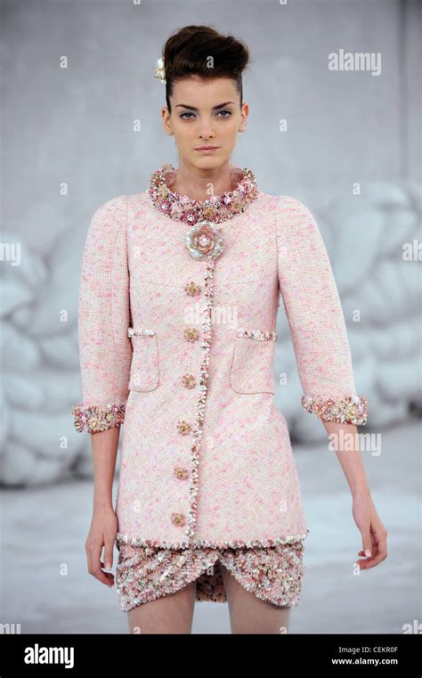 Chanel Paris Haute Couture Spring Summer Pink Tweed Chanel Wrap Skirt