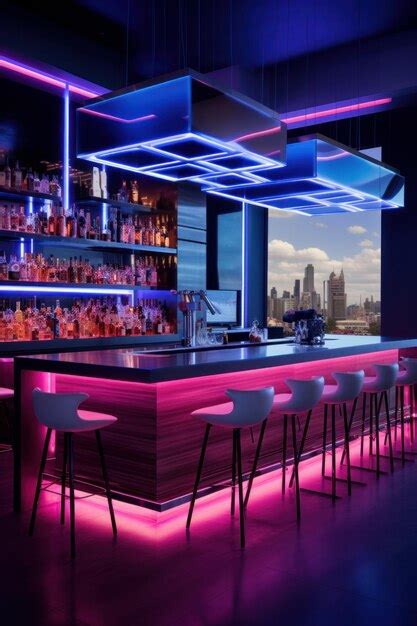 Premium Ai Image A Commercial Style Lounge Bar Area With High