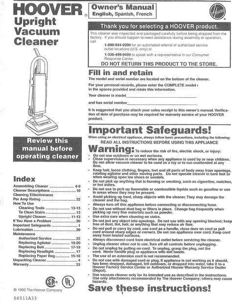 Hoover Mach 3 Manual