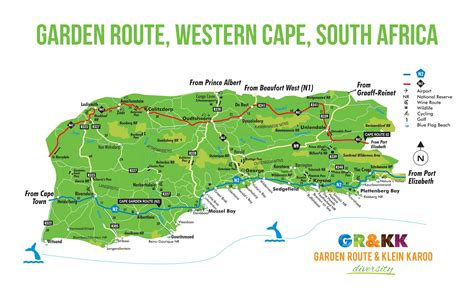 Map Garden Route Klein Karoo Tourism South Africa