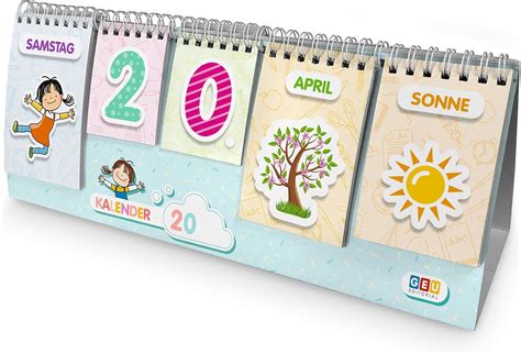 Kinder Kalender Zeitlos Illustrierte Karten Zum Lernen Dem Datum