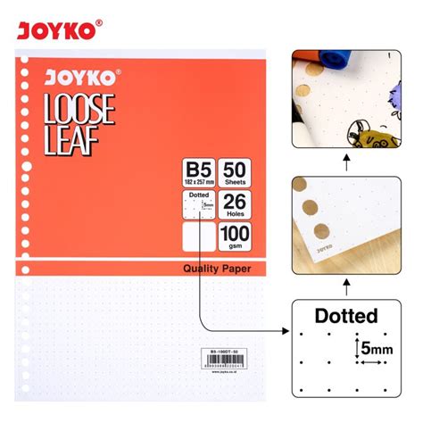 Jual Joyko Loose Leaf Dotted B Kertas File Binder Dt Lembar