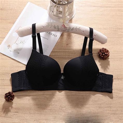 Alllist Lingerie For Women Push Up Plus Size No Wire Bralette Solid Black Balconette Bras For