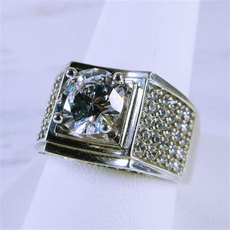 Mens Platinum Ring With Cubic Zirconia Royal City Jewellers And Loans Ltd