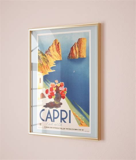 Capri Poster Digital Download Capri Travel Print Blue Capri Printable