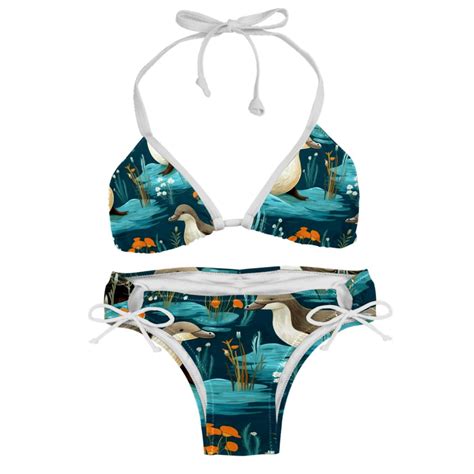 Platypus Detachable Sponge Adjustable Strap Bikini Set Swim Wear Pack Beach Swimsuit Walmart
