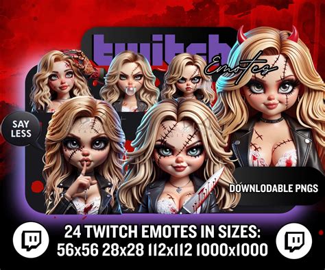 Twitch Emotes Blonde Girl Twitch Emotes Tiffany Valentine Chucky Gamer Girl Streamer