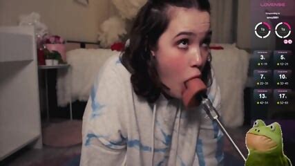 Busty Slut Fucks Her Throat Hard With A Huge Dildo