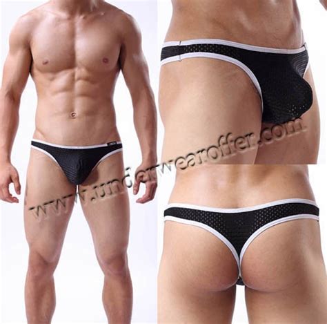 New Sexy Mens Mini Bikini T Back Underwear Bulge Pouch Thong Breath Holes G String Size M L XL