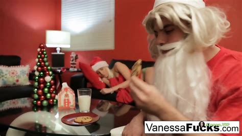 Hot Vanessa Cage Letting Santa Fuck Her Tight Wet Pussy HD