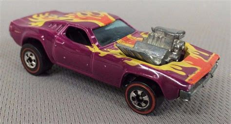 Vintage Mattel Hot Wheels Redline Purple Flames Hong Kong