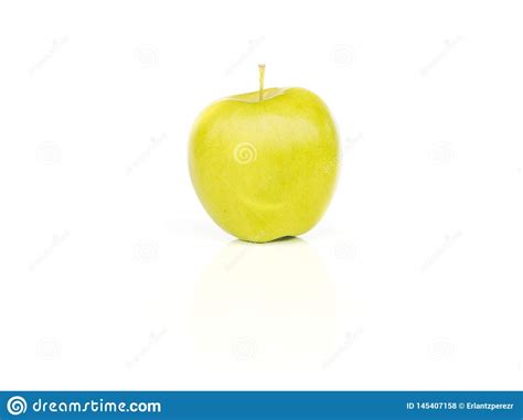 Green Apple On White Background Fruit Healthy Concept Stock Photo