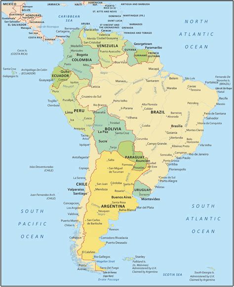 South America States Map Winne Karalynn
