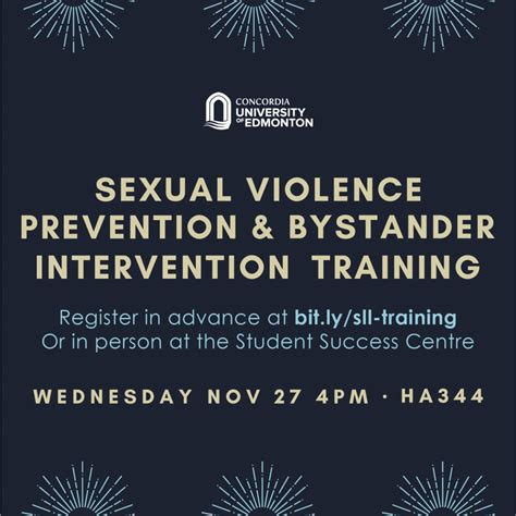 Sexual Violence Prevention And Bystander Intervention Workshop Concordia University Of Edmonton